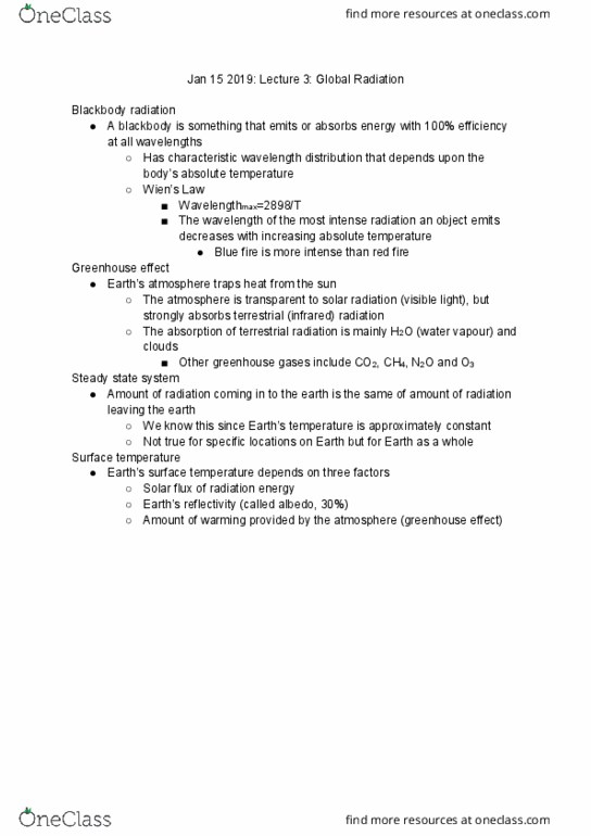 ATOC 184 Lecture Notes - Lecture 3: Black-Body Radiation, Background Radiation, Radiant Flux thumbnail