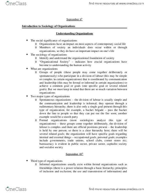 SOCIOL 2I03 Lecture Notes - Middle Ages, Scientific Management, Rogers Communications thumbnail