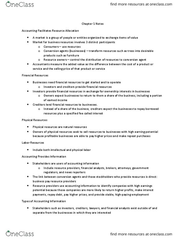 ACCT 2100 Lecture 1: Chapter 1 Notes thumbnail