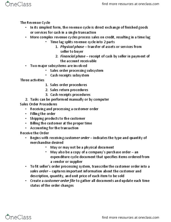 ACC 220 Lecture Notes - Lecture 18: Sales Order, Purchase Order thumbnail