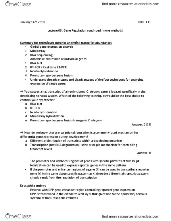 BIOL 335 Lecture 6: Gene regulation (cont.) thumbnail