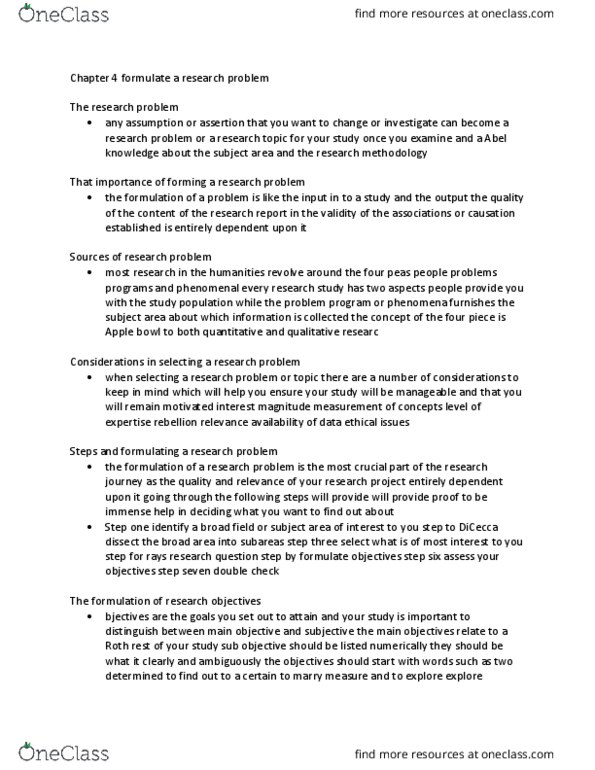 FCSE 3120 Lecture 4: Chapter 4 formulate a research problem thumbnail