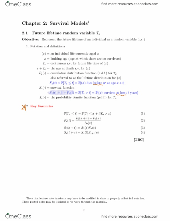 Actuarial Science 2427A/B Lecture 5: Chapter 2 - sections 2.1 - 2.3 thumbnail