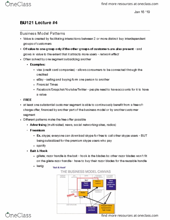 BU121 Lecture Notes - Lecture 4: Financial Times, Freemium, Ebay thumbnail