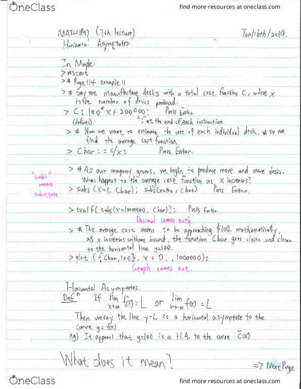 MATH 1P97 Lecture 7: MATH1P97 LECTURE NOTES JAN 16TH cover image