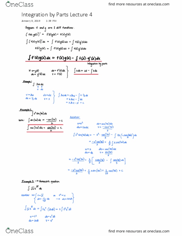 MATH101 Lecture 4: Integration by Parts thumbnail