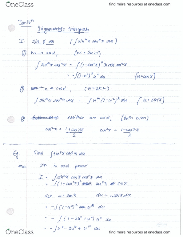 MATH101 Lecture 5: Trigonometric Integrals cover image