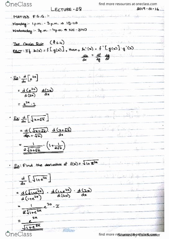 MAT133Y5 Lecture 3: The chain rule cover image