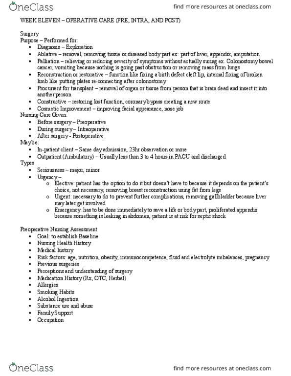 NSE 22A/B Lecture Notes - Lecture 11: Septic Shock, Cleft Lip And Cleft Palate, Colorectal Cancer thumbnail