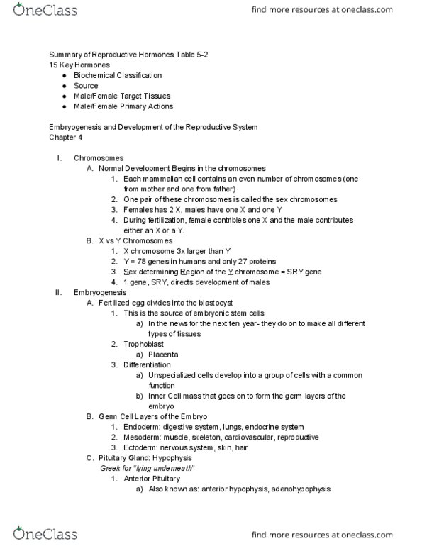 11:067:327 Lecture Notes - Lecture 5: Embryonic Stem Cell, Y Chromosome, Germ Cell thumbnail