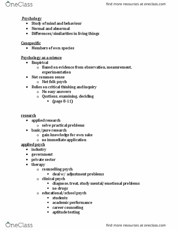 PSY 120 Lecture Notes - Lecture 1: Psychology Today, Iceberg, Psychophysics thumbnail