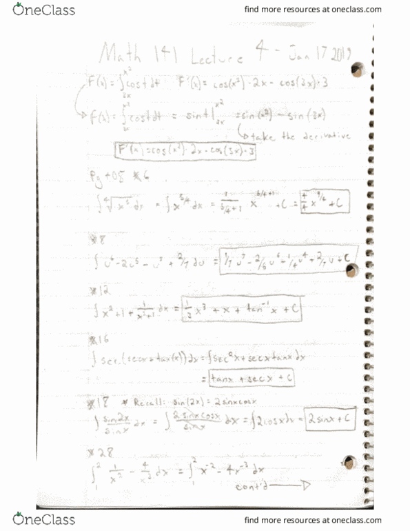 MATH 141 Lecture 4: Scanned Documents cover image