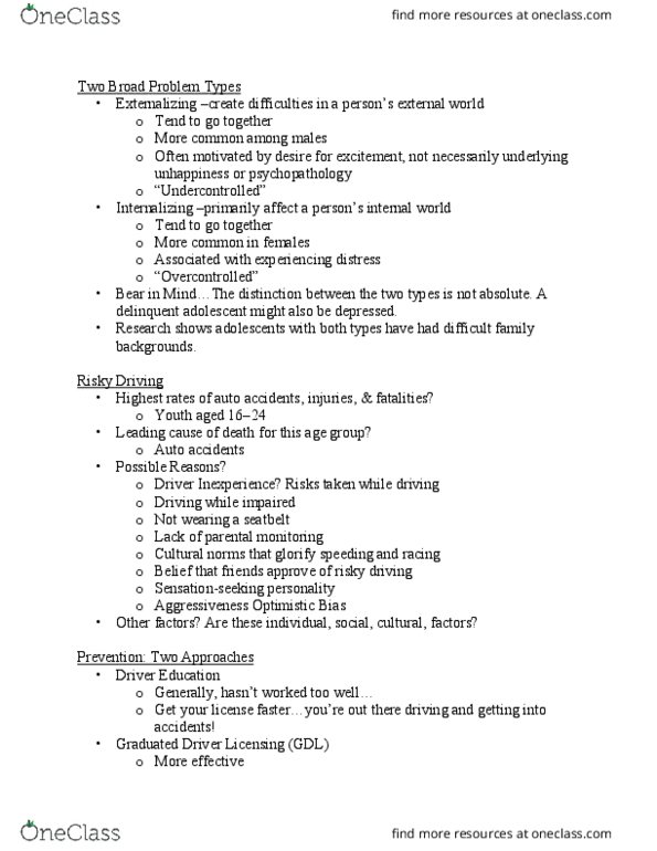 CFD 3240 Lecture Notes - Lecture 19: Psychopathology, Distilled Beverage thumbnail