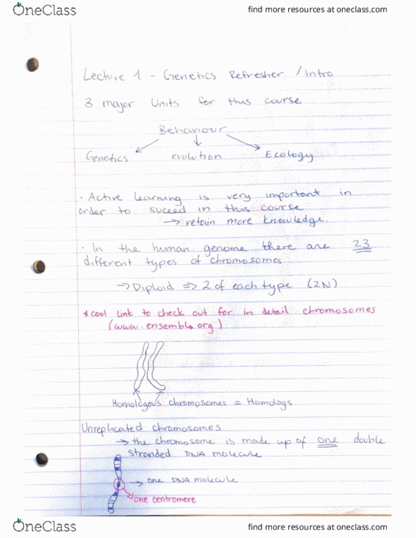 BIOL 121 Lecture 1: Genetics Refresher/ Intro cover image