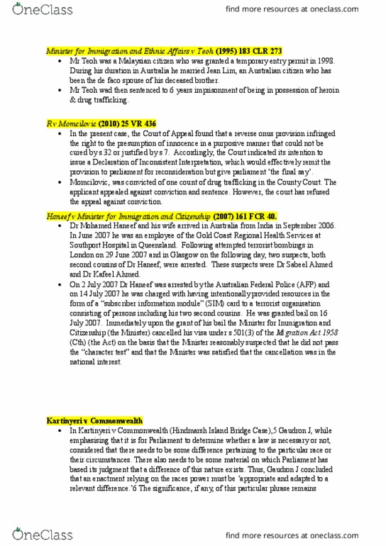 LAWS107 Lecture 12: Minister for Immigration and Ethnic Affairs v Teoh thumbnail