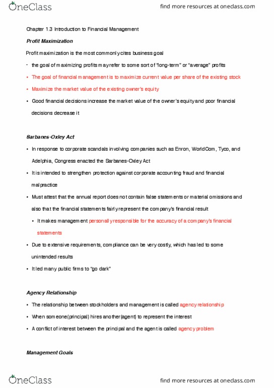 FIN 301 Lecture 3: Chapter 1.3 Introduction to Financial Management thumbnail