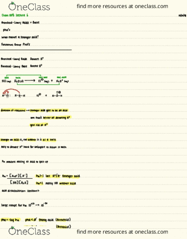 CHE 8A Lecture 6: Bronsted Lowry Acids+ Bases, Pka's, What Makes A Stronger Acid?, Functional Group Pka's thumbnail