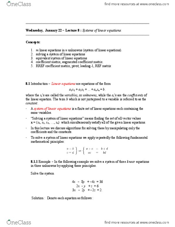 MATH136 Lecture Notes - Solution Set, Global Positioning System, Coefficient Matrix thumbnail