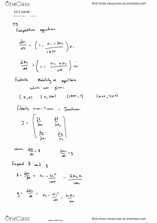Applied Mathematics 1201A/B Lecture 10: 10.4-contd thumbnail