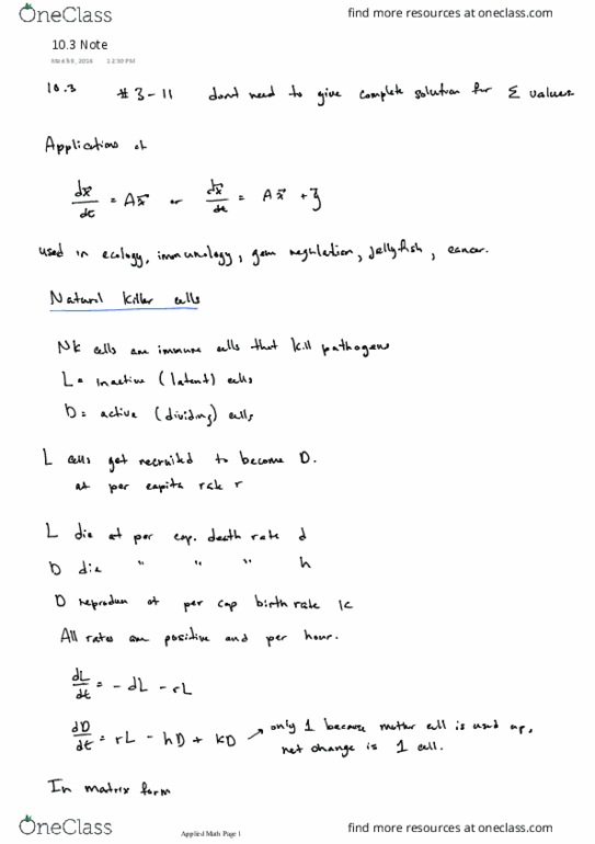 Applied Mathematics 1201A/B Lecture 10: 10.3-Note thumbnail