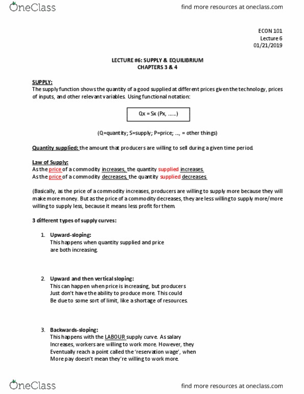 ECON101 Lecture Notes - Lecture 6: Reservation Wage cover image