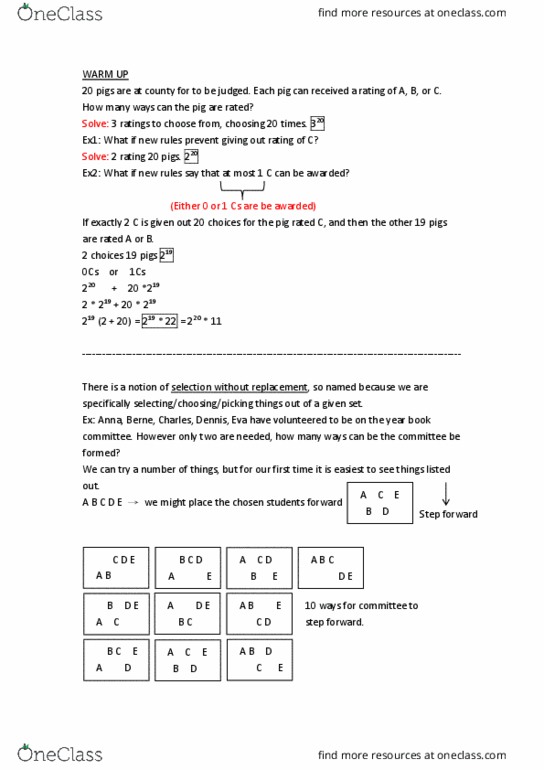 Mathematics 1228A/B Lecture 7: 1.5 Binomial Cofficient thumbnail