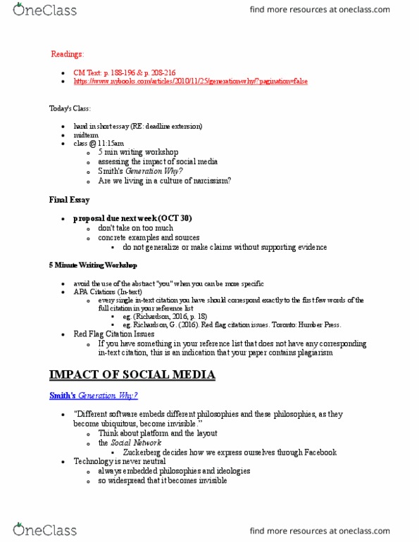DCOM 1003 Lecture 8: Impact of Social Media thumbnail
