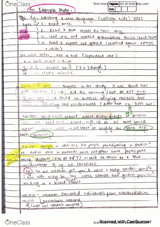 PSY100H1 Lecture 3: Experimental Terminology: Variables, Samples and Experiments; Introduction to Biological Ps cover image