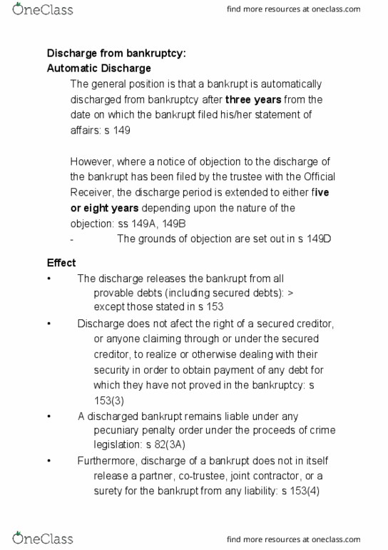 LAWS107 Chapter Notes - Chapter 10: Secured Creditor, Official Receiver, General Position thumbnail