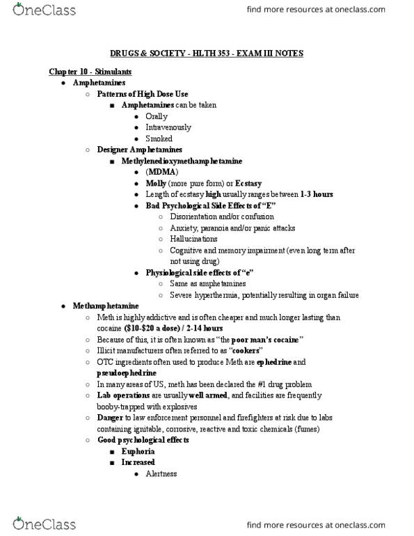 HLTH 353 Lecture Notes - Lecture 21: Pseudoephedrine, Ephedrine, Gateway Drug Theory thumbnail