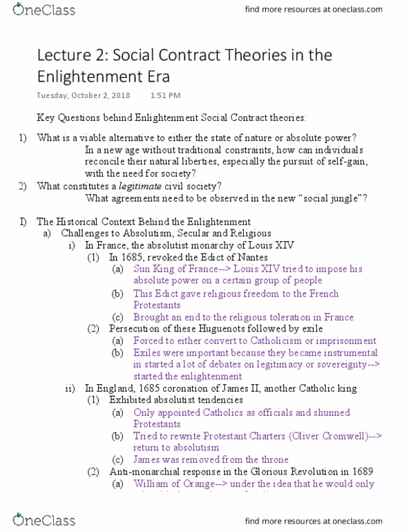 MMW 14 Lecture 2: Social Contract Theories in the Enlightenment Era thumbnail