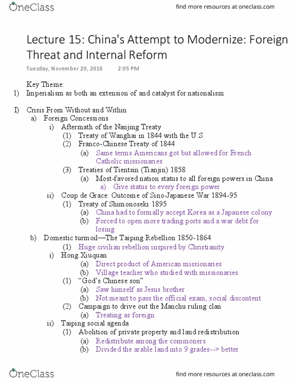 MMW 14 Lecture 15: China's Attempt to Modernize Foreign Threat and Internal Reform thumbnail