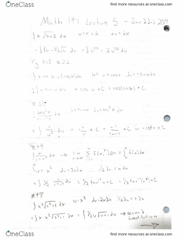MATH 141 Lecture 5: Scanned Documents cover image