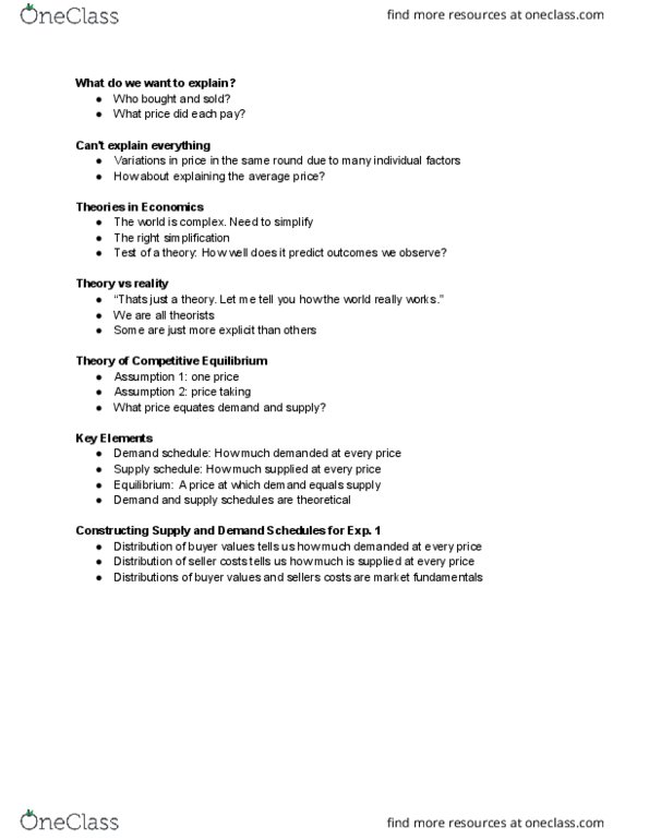 ECON 1 Lecture Notes - Lecture 2: Demand Curve, Competitive Equilibrium cover image