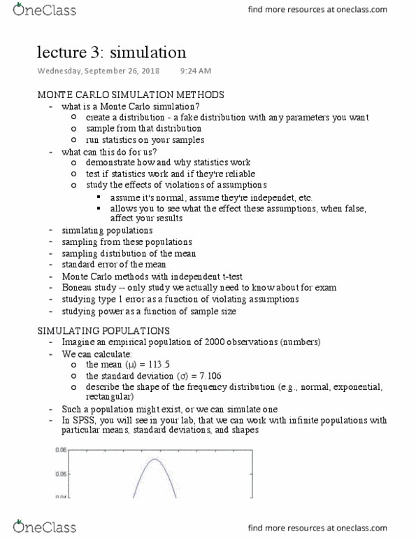 Psychology 3800F/G Lecture Notes - Lecture 3: Monte Carlo Method, Normal Distribution, Standard Deviation thumbnail