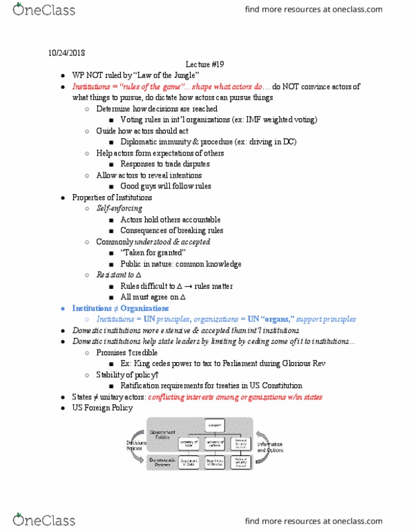 POLSCI 160 Lecture Notes - Lecture 19: Diplomatic Immunity, Standard Operating Procedure, Counter-Terrorism thumbnail