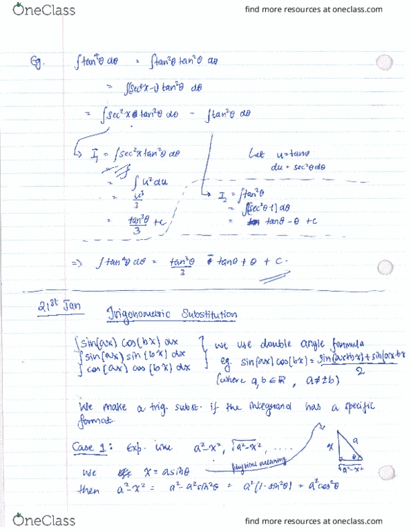 MATH101 Lecture 7: Trigonometric Substitution cover image