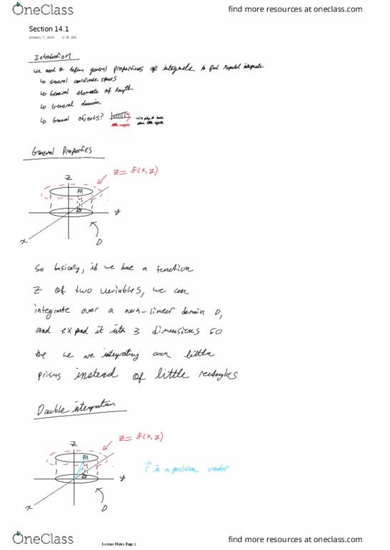 Applied Mathematics 2277A/B Lecture 1: Section 14.1 thumbnail