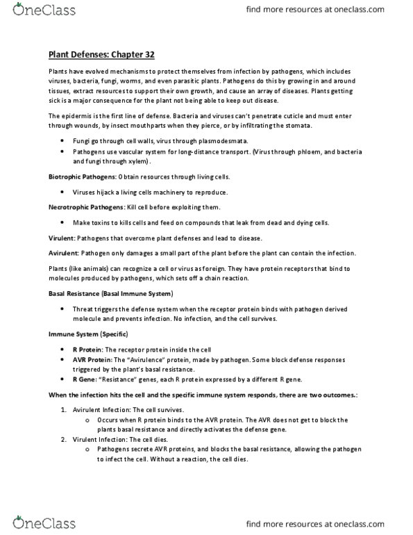 BIOL 1108 Lecture 16: Chapter 32 Plant Defenses thumbnail