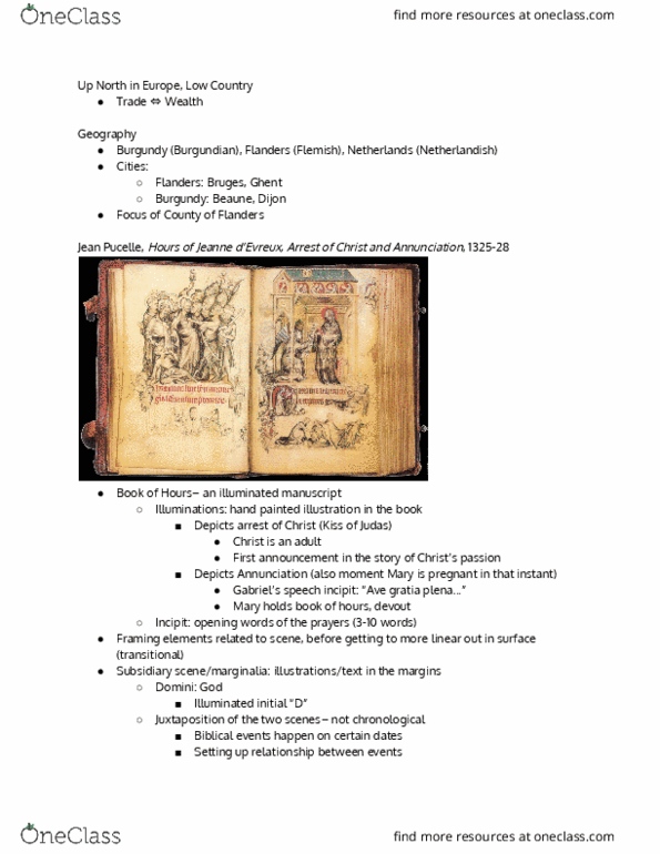ARTHI 6B Lecture Notes - Lecture 6: Jean Pucelle, Incipit, Illuminated Manuscript thumbnail