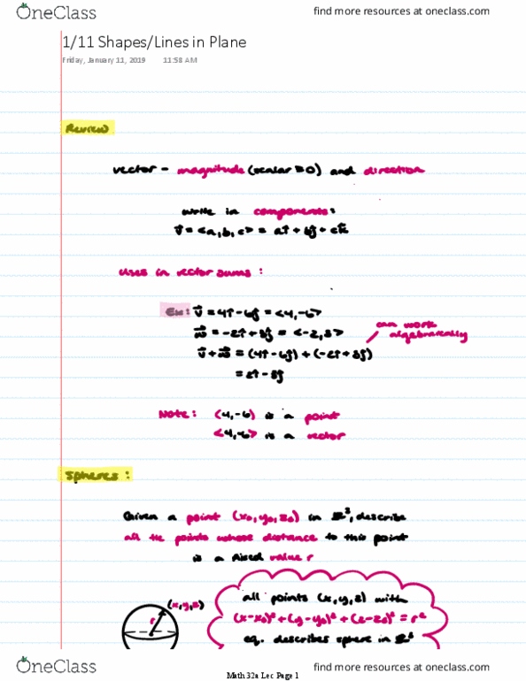 MATH 32A Lecture 3: Shapes/Lines in Plane thumbnail