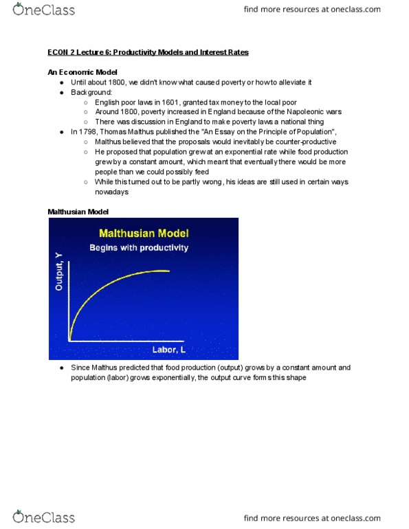 ECON 2 Lecture 6: Productivity Models and Interest Rates thumbnail