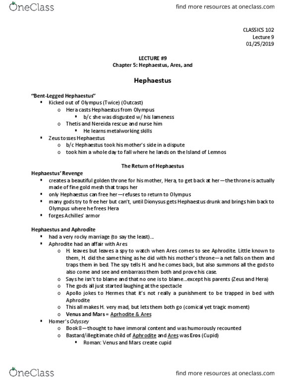 CLASS102 Lecture 9: Hephaestus, Ares, and Zeus thumbnail