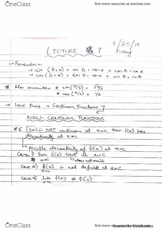 MATH 265 Lecture 7: Continuity and Discontinuity cover image