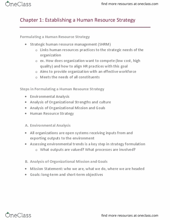 MGMT 4510 Lecture Notes - Lecture 1: Human Resource Management, Society For Human Resource Management, Paternalism thumbnail