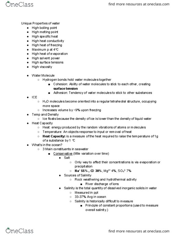 OCG 301 Lecture Notes - Lecture 13: Heat Capacity, Surface Tension, Boiling Point thumbnail