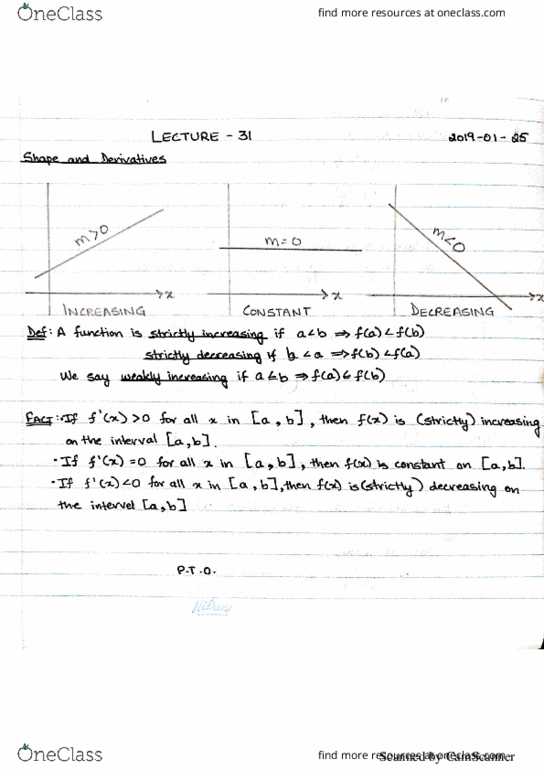 MAT133Y5 Lecture 6: Derivatives and their shapes thumbnail