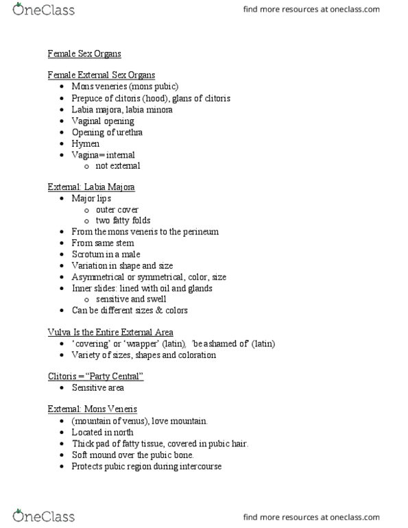 SOC 2805 Lecture 6: female sex Ch 3 thumbnail