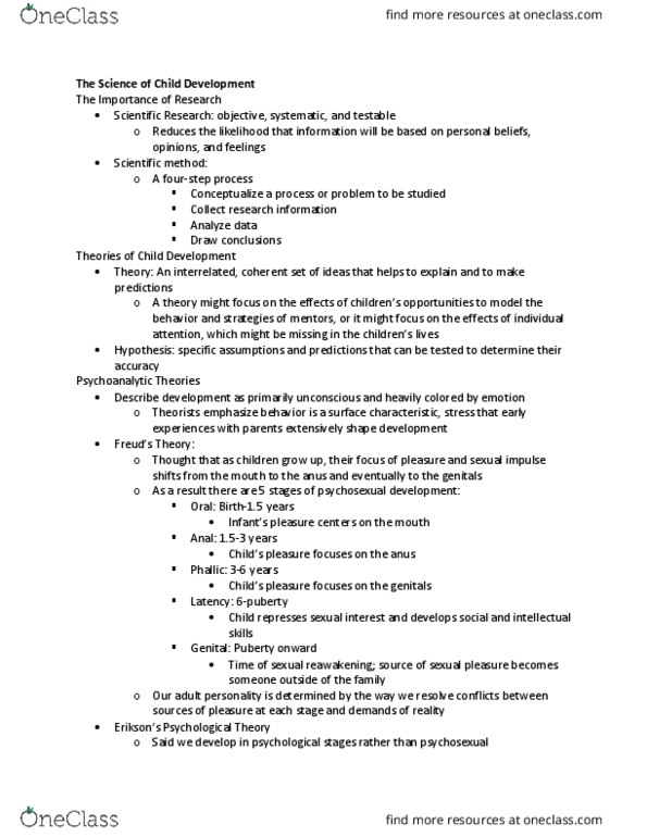 PSYC 20651 Chapter Notes - Chapter 1.3: Psychosexual Development, Puberty, Social Cognitive Theory thumbnail