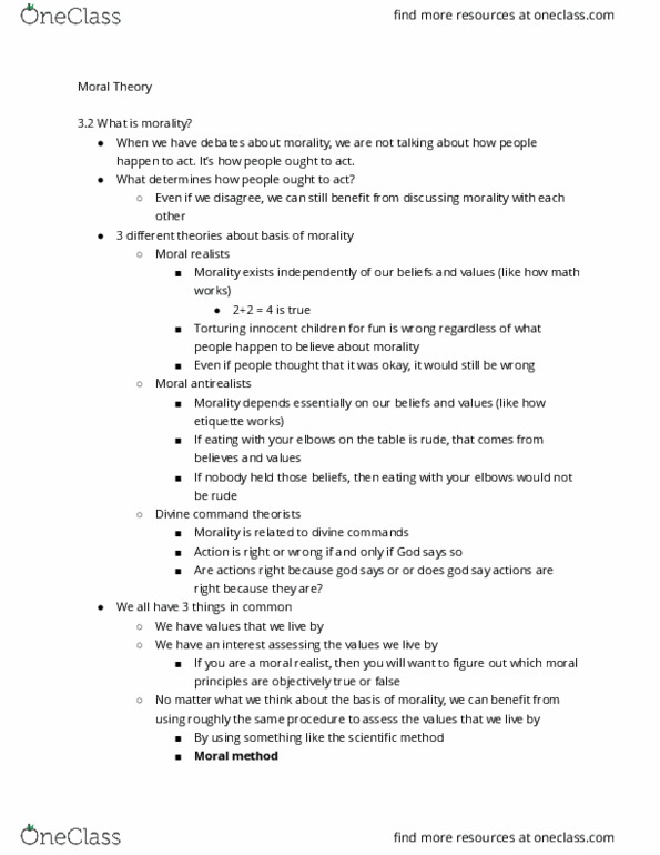 PHIL 28 Chapter Notes - Chapter 3: Moral Realism, Scientific Method, Rule Utilitarianism thumbnail